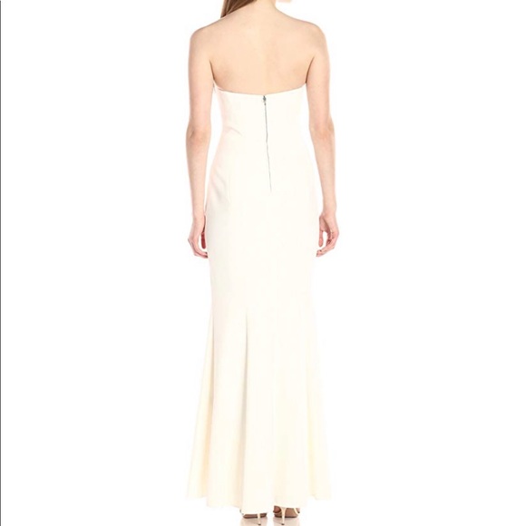 JILL STUART OFF-WHITE COLUMN STRAPLESS GOWN SZ8 - Picture 2 of 5